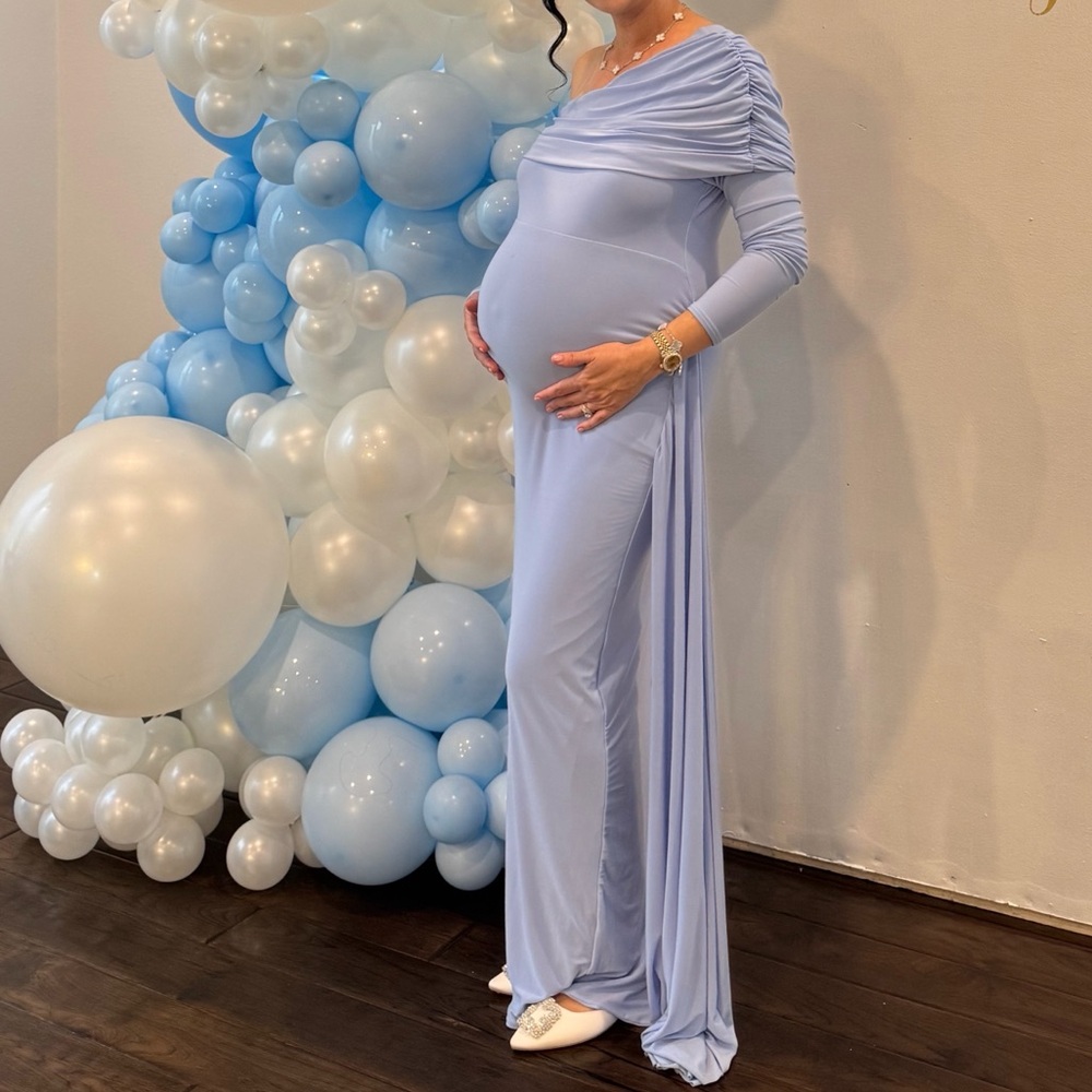 Club L London Light Blue One Shoulder Dress